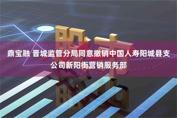 鼎宝融 晋城监管分局同意撤销中国人寿阳城县支公司新阳街营销服务部