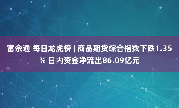 富余通 每日龙虎榜 | 商品期货综合指数下跌1.35% 日内资金净流出86.09亿元